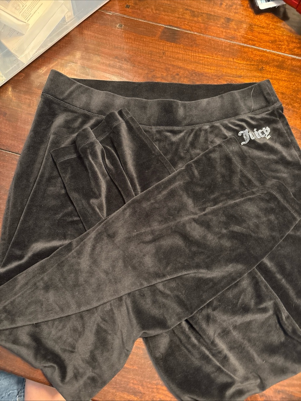 Juicy Couture womens Black Velour Track Pants